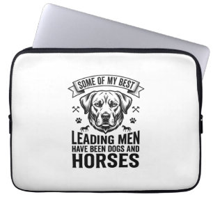 Hond Paard Liefhebber Vintage Leading Men Design_1 Laptop Sleeve