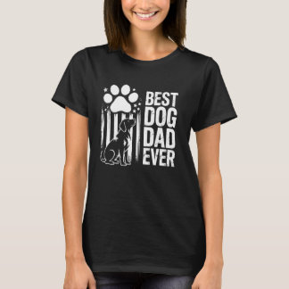 Hond Papa Aller Tijden US Vlag Grappig Geschenk Id T-shirt