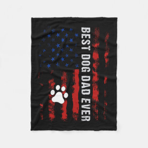 Hond Papa Amerikaanse vlag vaders dag voor beste h Fleece Deken