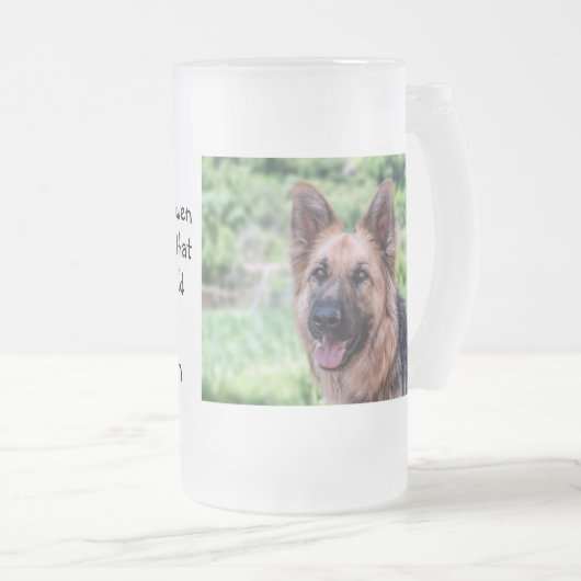 Hond Papa Custom Grappige Foto Matglas Bierpul (Voorkant rechts)