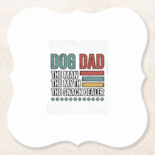 Hond Papa De Snack Dealer Vintage Paw Print Shirt_ Kartonnen Onderzetters