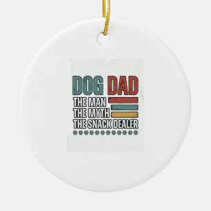 Hond Papa De Snack Dealer Vintage Paw Print T-shir Keramisch Ornament