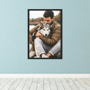 Hond Papa En Hond Huisdier Foto Aandenken Canvas Afdruk