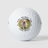 Hond Papa Gepersonaliseerde Pet Photo Golf Balls Golfballen (Voorkant)