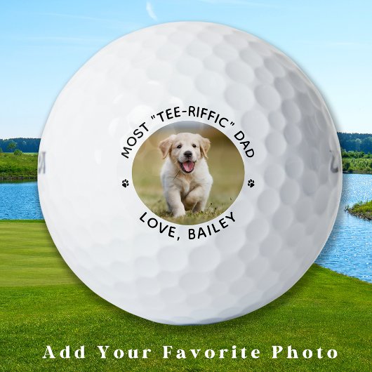 Hond Papa Gepersonaliseerde Pet Photo Golf Balls Golfballen