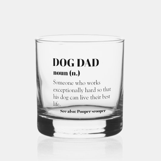 Hond Papa Grappige Definitie Woord Zelfstandig naa Whisky Glas (Achterkant)