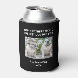 Hond Papa Happy Vaderdag Custom Foto Zwart Blikjeskoeler