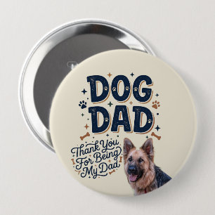 Hond Papa Knop - Mooie Grappige Aangepaste Foto va Ronde Button 4,0 Cm