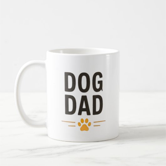 Hond Papa Met Poot Simpel Ontwerp Koffiemok (Links)