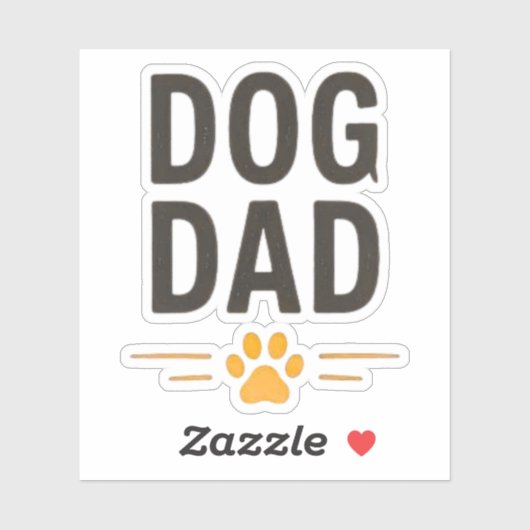 Hond Papa Met Poot Simpel Ontwerp Sticker (Vel)
