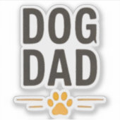 Hond Papa Met Poot Simpel Ontwerp Sticker (Voorkant)