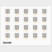 Hond Papa Met Poot Simpel Ontwerp Vierkante Sticker (Vel)