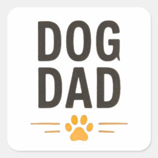 Hond Papa Met Poot Simpel Ontwerp Vierkante Sticker