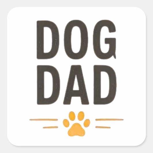 Hond Papa Met Poot Simpel Ontwerp Vierkante Sticker (Voorkant)