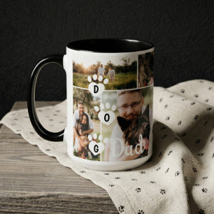 Hond Papa Modern Minimaal Huisdier Fotocollage Poo Mok