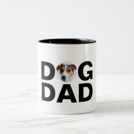 Hond Papa, Op maat gemaakte foto papa cadeau tweed Tweekleurige Koffiemok