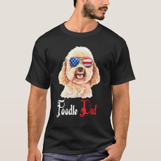 Hond Papa Puppy Vader Poodle T-shirt (Voorkant)