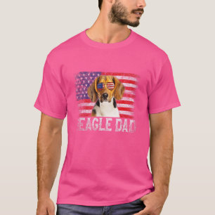 Hond Papa Retro Beagle Papa Vaderdag T-shirt