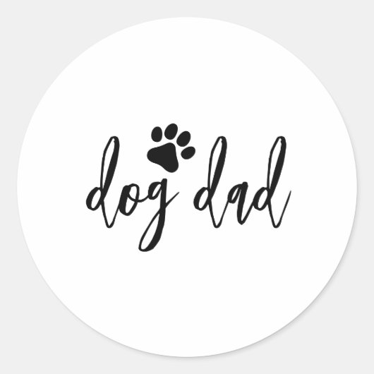 Hond papa ronde sticker (Voorkant)