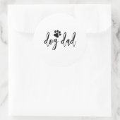 Hond papa ronde sticker (Tas)