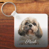 Hond papa schattig vaders dag aandenken sleutelhanger (Voorkant)