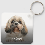 Hond papa schattig vaders dag aandenken sleutelhanger (Achterkant)