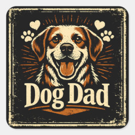 Hond Papa – Trots Vaderlijke Hondenliefde Vierkante Sticker
