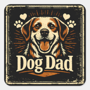 Hond Papa – Trots Vaderlijke Hondenliefde Vierkante Sticker