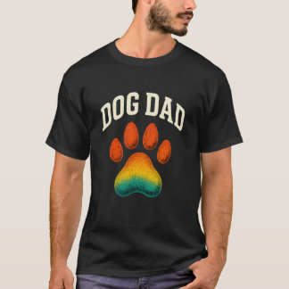 Hond Papa Verdrietig Grappig Pootafdruk Ontwerp T-shirt