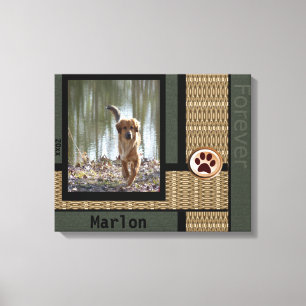 Hond past foto aan canvas afdruk