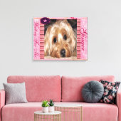 Hond past foto aan canvas afdruk (Insitu (Woonkamer))