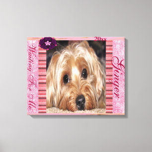Hond past foto aan canvas afdruk