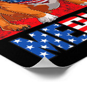 Hond Patriottisch USA 4 juli Amerikaanse vlag Amer Poster (Hoek)