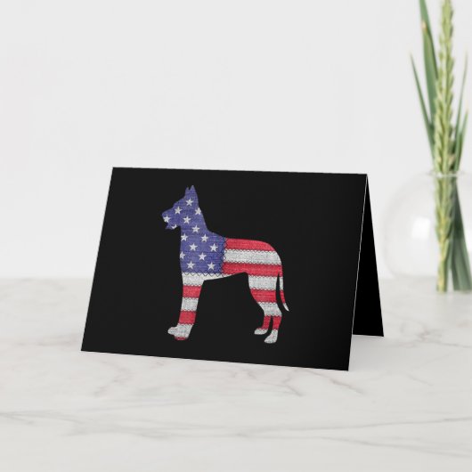 Hond |Patriottische Great Dane American Flag Embro Feestdagen Kaart (Voorkant)
