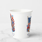 Hond Patriottische Top Hat Rood Wit Blauw Sterren  Papieren Bekers (Links)