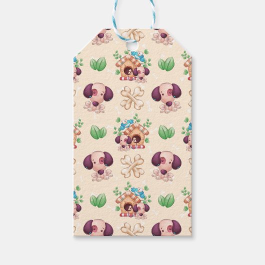 Hond patroon cadeaulabel (Voorkant)