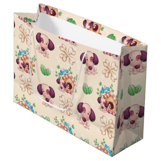 Hond patroon groot cadeauzakje (Voorkant Gekanteld)