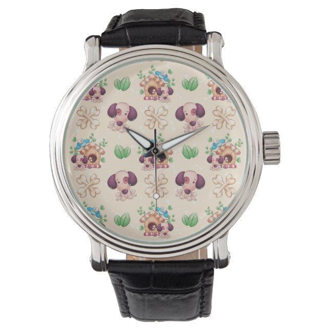 Hond patroon horloge (Voorkant)