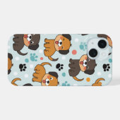 Hond patroon iPhone 15 case (Achterkant horizontaal)