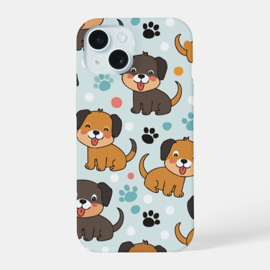 Hond patroon iPhone 15 case (Achterkant)