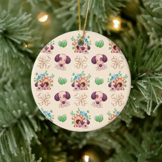 Hond patroon keramisch ornament (Boom)