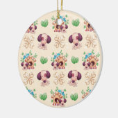 Hond patroon keramisch ornament (Links)