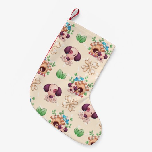 Hond patroon kleine kerstsok (Voorkant (Hangend))