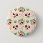 Hond patroon ronde button 5,7 cm (Voorkant)