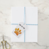 Hond Paw Burlap Aged Print Cadeaulabel (Met Touw)