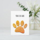 Hond Paw Burlap Aged Print Feestdagenkaart (Staand voorkant)