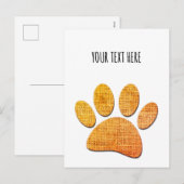 Hond Paw Burlap Aged Print Feestdagenkaart (Voorkant / Achterkant)