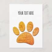 Hond Paw Burlap Aged Print Feestdagenkaart (Voorkant)