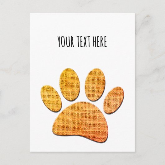 Hond Paw Burlap Aged Print Feestdagenkaart (Voorkant)