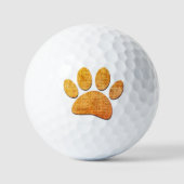 Hond Paw Burlap Aged Print Golfballen (Voorkant)